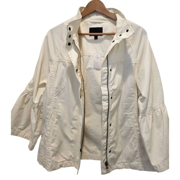 NWT Banana Republic Ivory Military Style Full Bell Sleeve Jacket Women's S - Picture 4 of 8